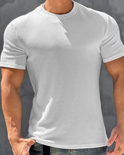 Sports And Fitness Short Sleeved Men's Textured Quick Drying T-shirt