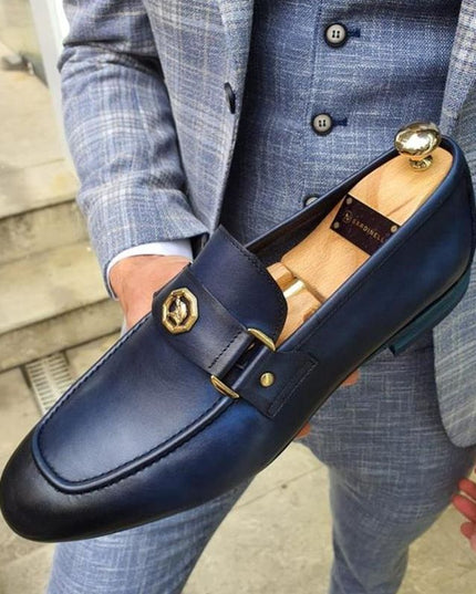 Large Size Business Shoes Men's British Style Fashion Polished Loafers Pure Color Lazy Shoes Men