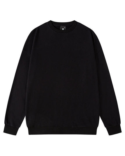 Men's Solid Color Pullover Sweatshirt Loose Round-neck Top Couple College Style Solid Color Clothes