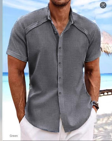 Hawaiian Casual Short Sleeve Solid Color