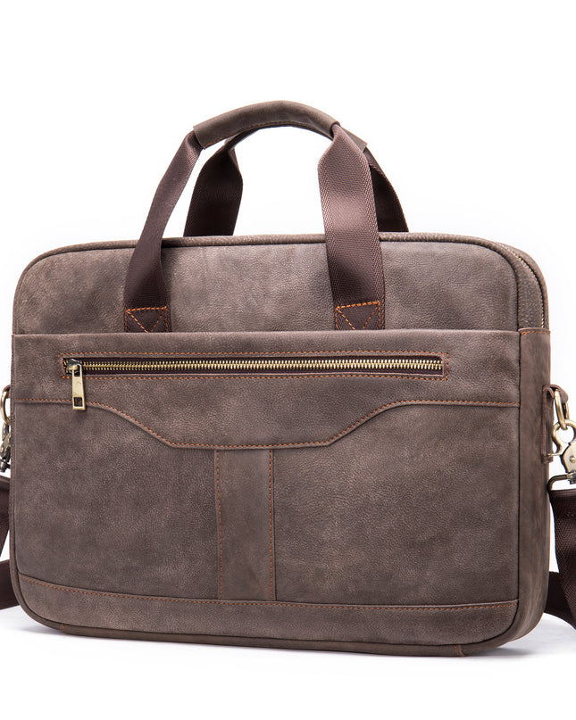 Vintage Business Office Handbag Men's Real-leather Bag Briefcase