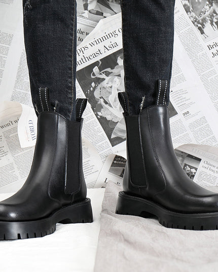 Winter Fleece-lined Dr Martens Boots Men's Korean Style