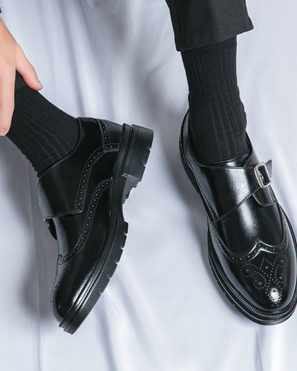 Youth Leather Shoes Breathable One Pedal Men's Business Casual