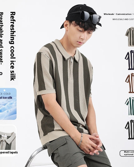 Ice Silk Sweater Short Sleeve Summer Men's