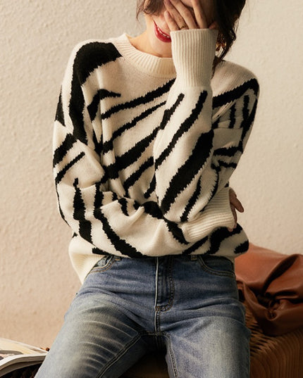 Loose Crew Neck Pullover Sweater Women