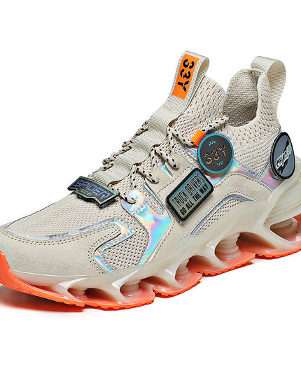 Hollow Blade Shock Absorption Sports Shoes Summer Breathable Flying Woven Casual Shoes