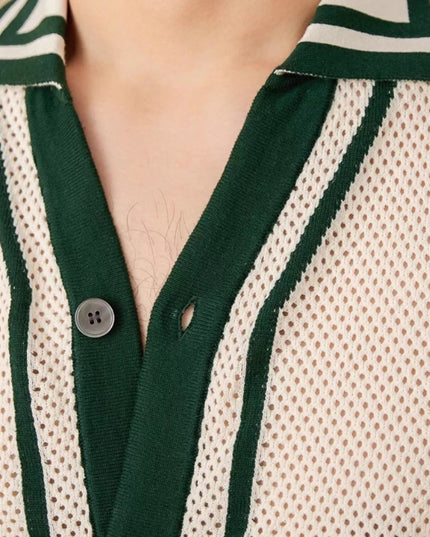 Special Preppy Style Short Sleeve Hollow Cardigan
