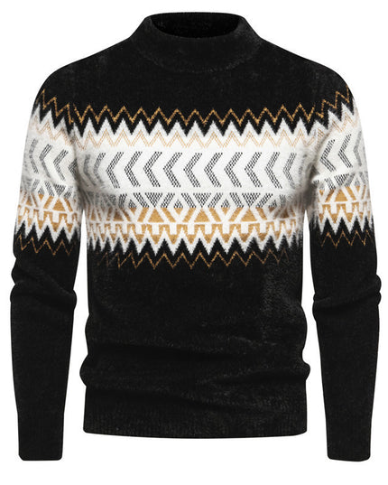 Printed Round Neck Sweater For Men