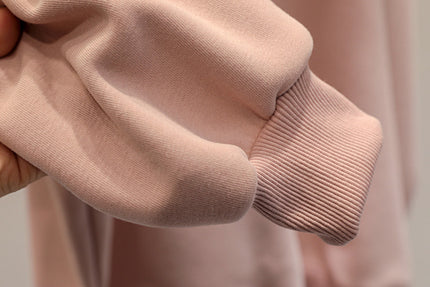 Fleece-lined Thick Lazy Round Neck Loose Sweatshirt Women