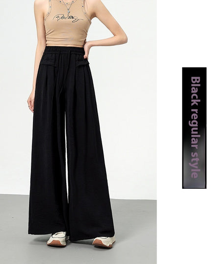 Texture Ice Silk Wide-leg Pants