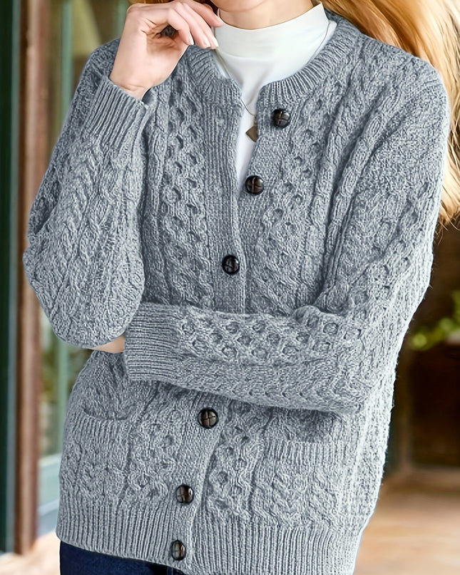 Women's Casual Knit Cardigan Sweater Cozy Long Sleeve