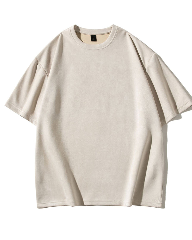 American Retro Short Sleeve T-shirt Men's Suede Loose