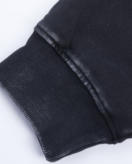 American Retro Washed Black Cotton Sweater
