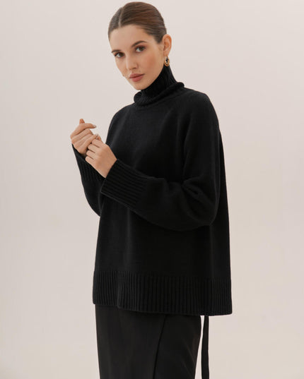 Elegant Commuter's All-matching Solid Color Raglan Sleeve Sweater For Women