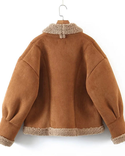 American Vintage Single-Breasted Lamb Fleece Top