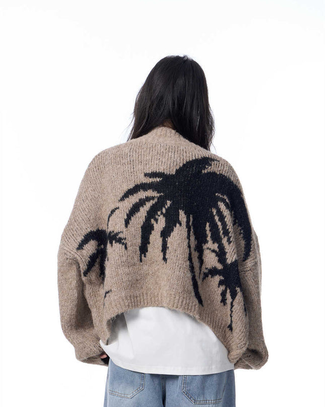 V-neck Knitted Cardigan Coat Women's Idle Style Loose Sweater