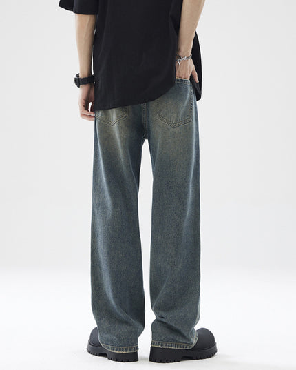 Washed Distressed Loose Jeans For Men