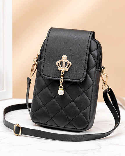 Simple All-match Messenger Bag Pearl Vertical Model In Square Shape