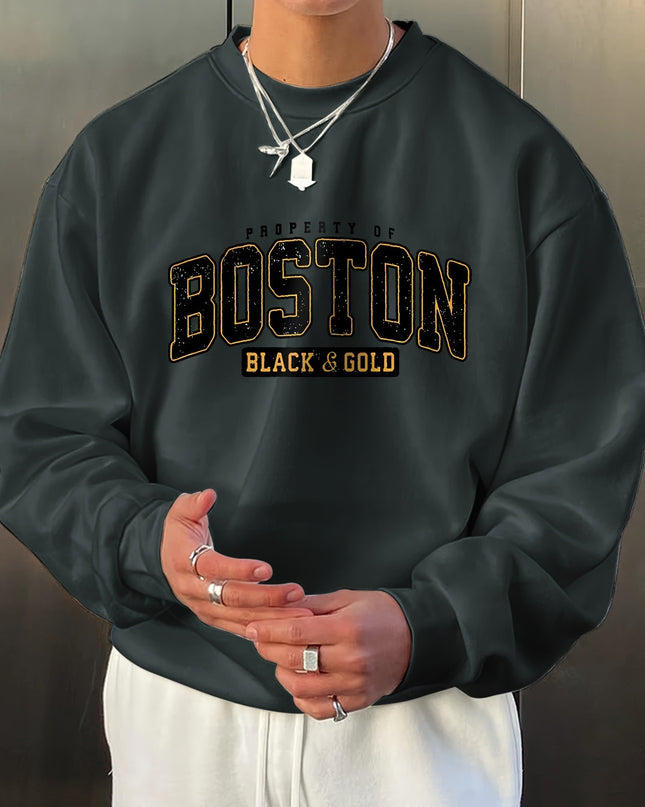 Fashion Men's Casual Long Sleeve Crew Neck Pullover Sweatshirt
