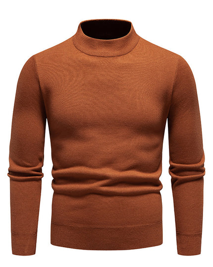 Sweater Men's Fleece-lined Thick Round Neck Sweater