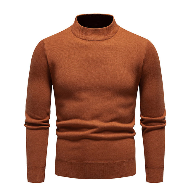 Sweater Men's Fleece-lined Thick Round Neck Sweater