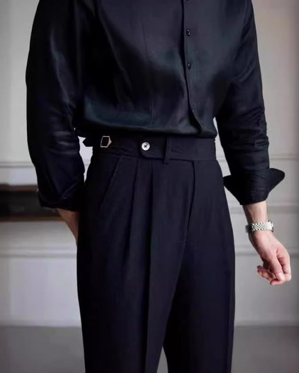 Summer Naples Mid-high Waist Straight Casual Suit Pants
