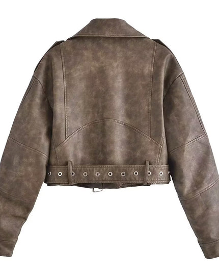 Women's Washable Gradient Leather Jacket