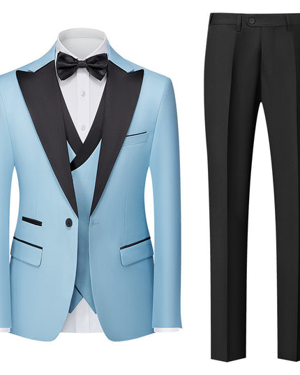 Men's New Suit Three-piece Korean-style Slim-fit Dress Suit