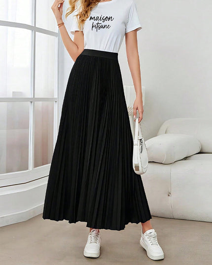 Skirt New Elegant Pleated Puffy Umbrella Skirt Polyester Skirt For Women