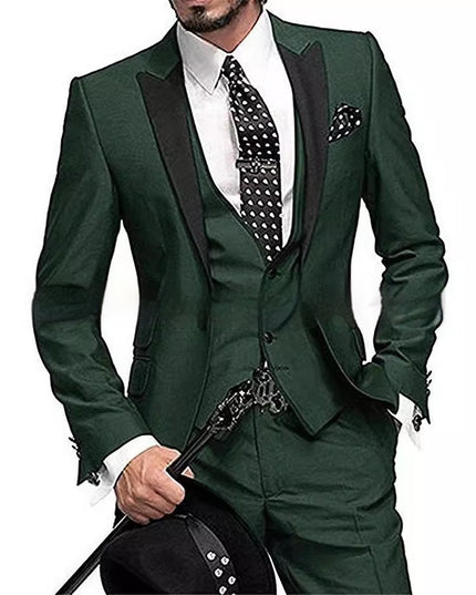 Black Collar Color Blocked Three Piece Set