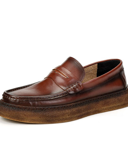 British Men's Casual Thick-soled Leather Increased Lazy Shoes