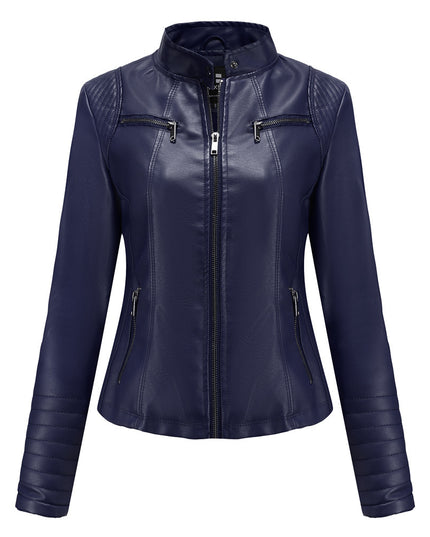 Women's Leather Thin Motorcycle Clothing Short Chic Women's Jacket