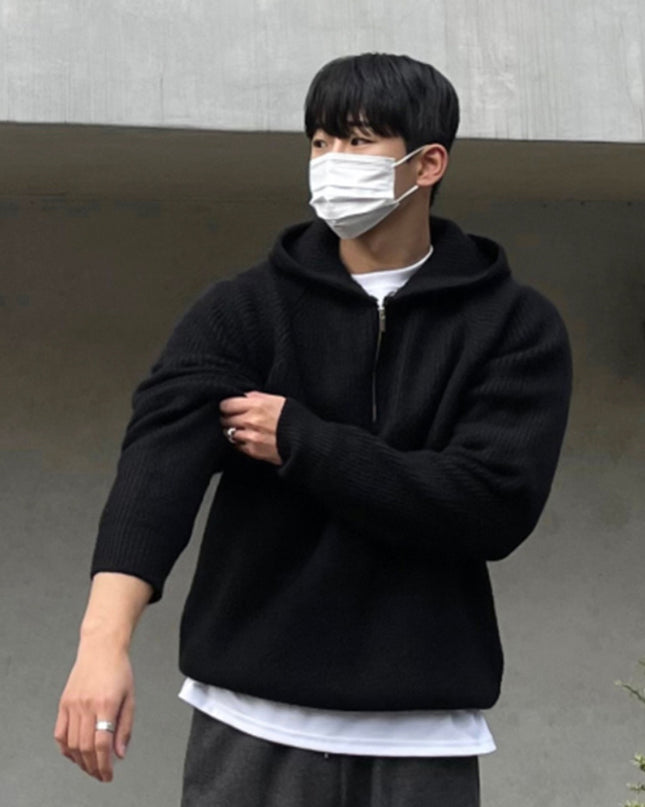 Men's High-grade Half-zip Hooded Sweater