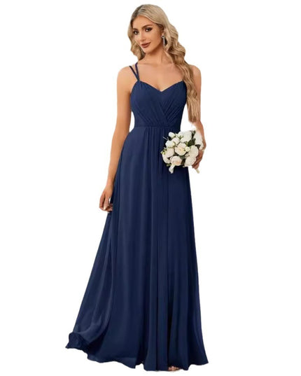 Sling Banquet Temperament Long Pleating Dress