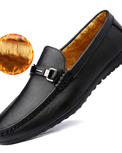 Men's Gommino Loafers Casual Leather Shoes Simple Velvet