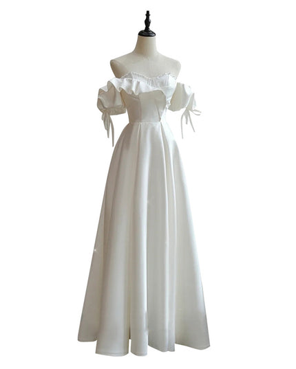 Satin Light Wedding Dress Bride French Super Fairy