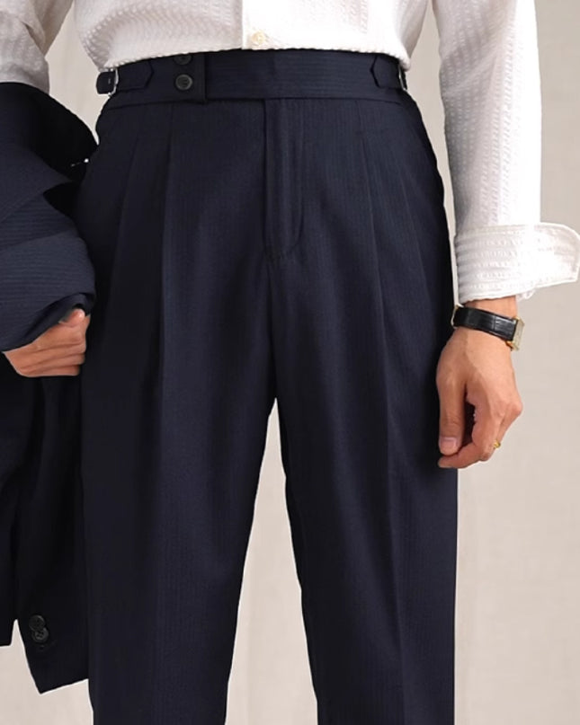 Retro Casual Business Non-ironing Mid-waist Wool Suit Pants