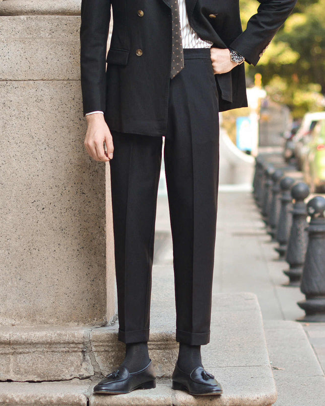 Draping Folding Angle Men's Simplicity Draping Business Slim Fit Suit Pants