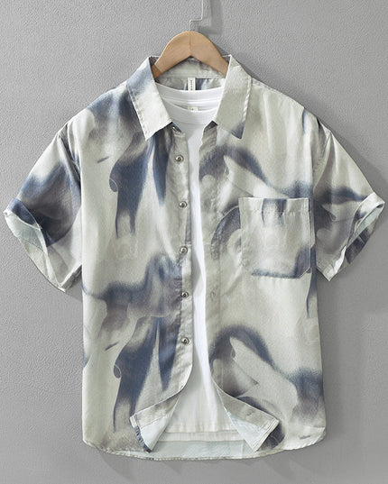 Japanese Trendy Printed Short Sleeve Shirt