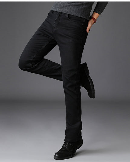 New Men's Jeans Slim Straight Black Pants For Men