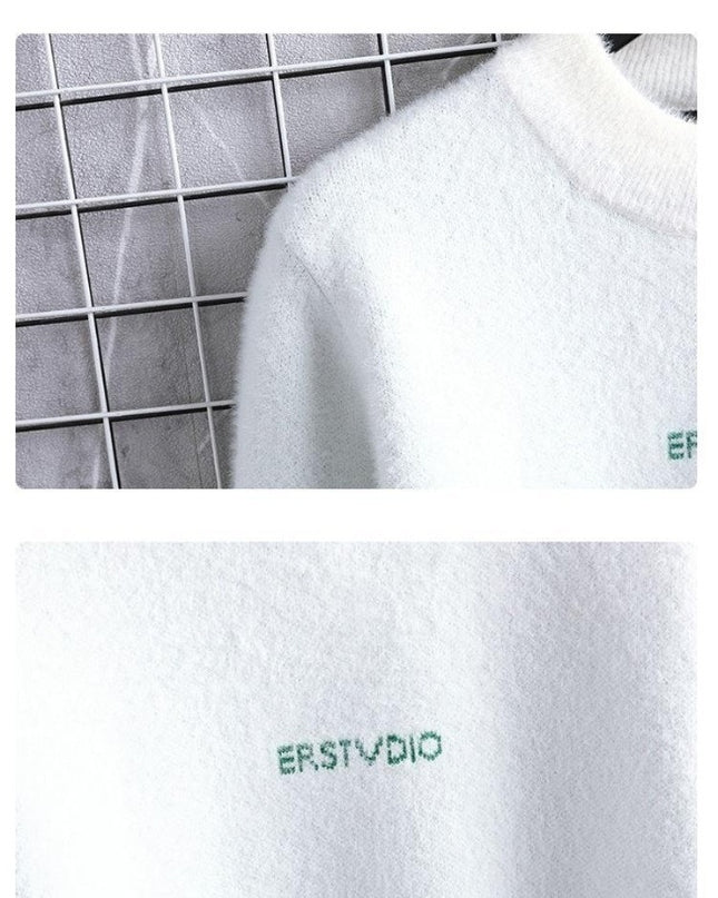 Men's Winter Thickened Half High Collar Warm Sweater