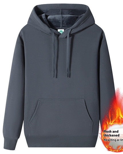 Fleece-lined Thick Student Hoodie Warm Top Casual