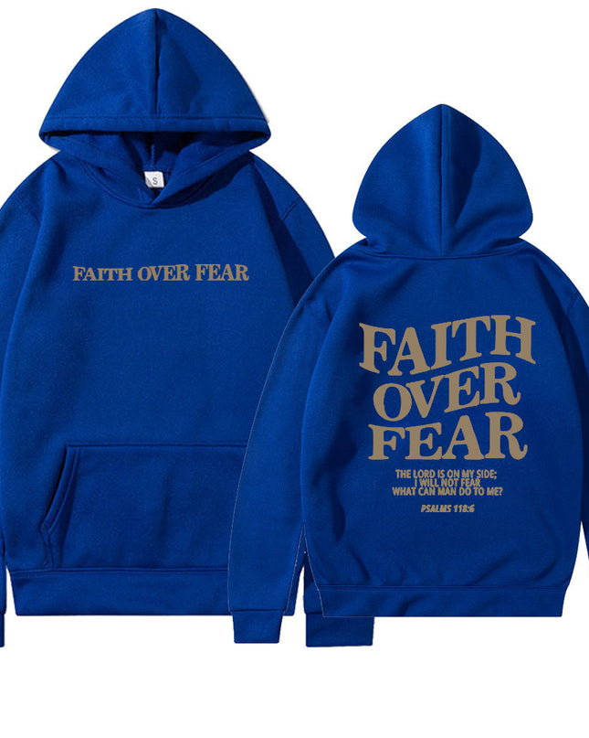 New Hoodie Faith Fear Men's And Women's Printed Sweatshirt
