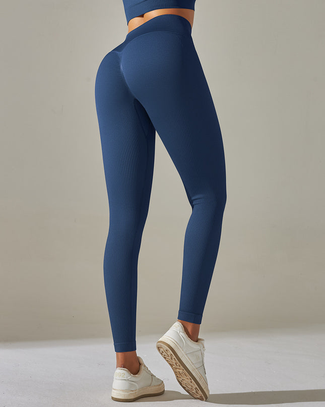 New High Waist Stretch Tights European And American Seamless Peach Hip Hip Lifting Breathable Running Sports Fitness