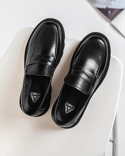 Men's Black Calfskin Soft-soled Leather Shoes
