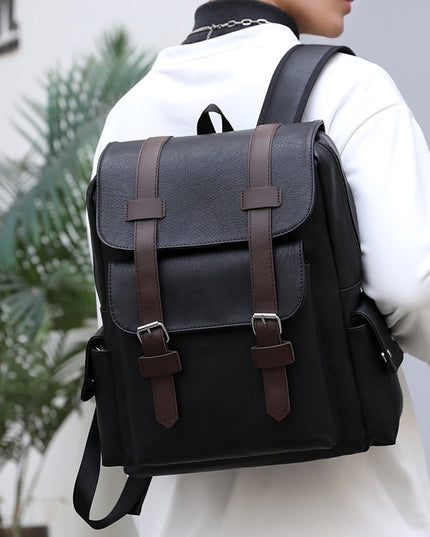Retro Men's PU Backpack Computer Bag
