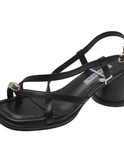 Women's Fashionable All-match Gentle Temperament Ankle-strap High Heel Sandals