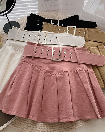 High Waisted Pleated Short Skirt For Women's New Versatile And Slimming Look