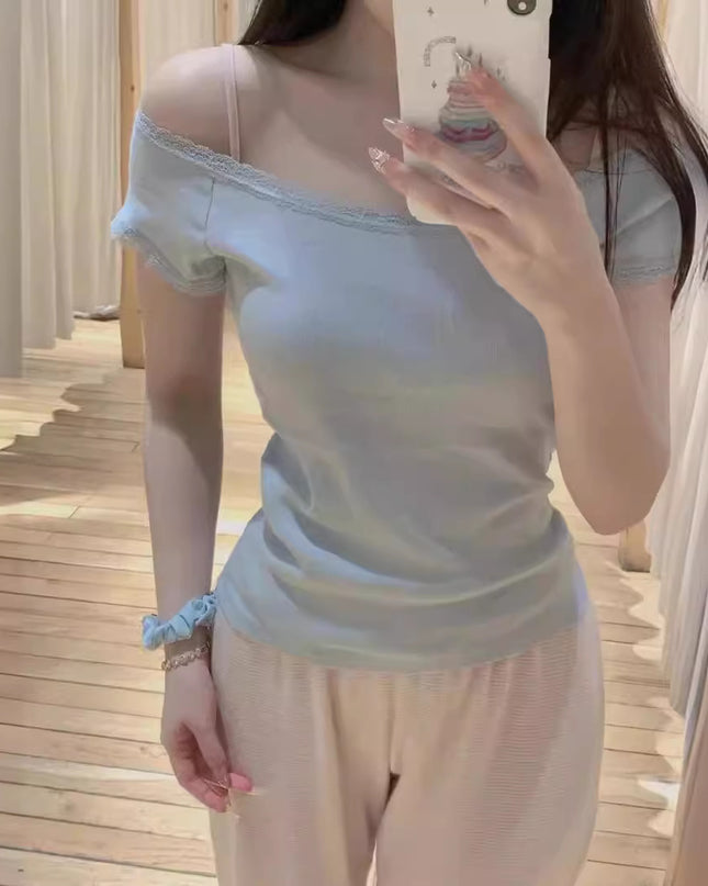 Ballet Pure Desire Wind Short Sleeve T-shirt Top