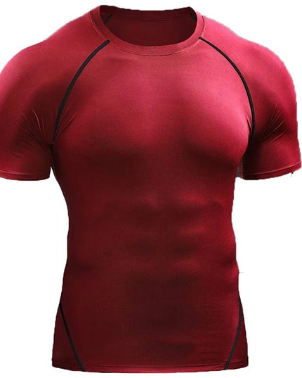 Workout Clothes Short Sleeve Men Quick Drying Clothes Exercise Running T-shirt